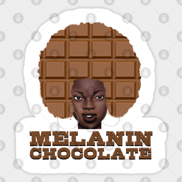 Afro Melanin Chocolate Queen Black Pride Gift Sticker by Merchweaver